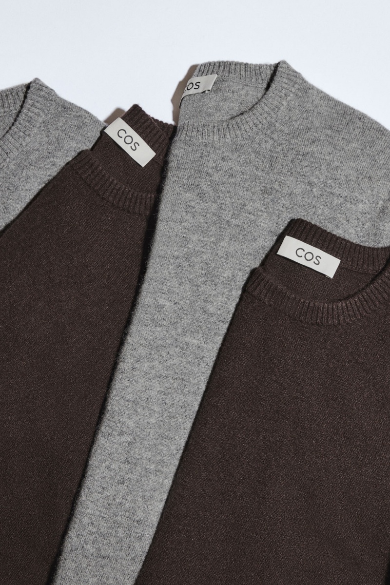 Men's COS Pure Cashmere Sweaters Grey NZ-01SIJTRMA