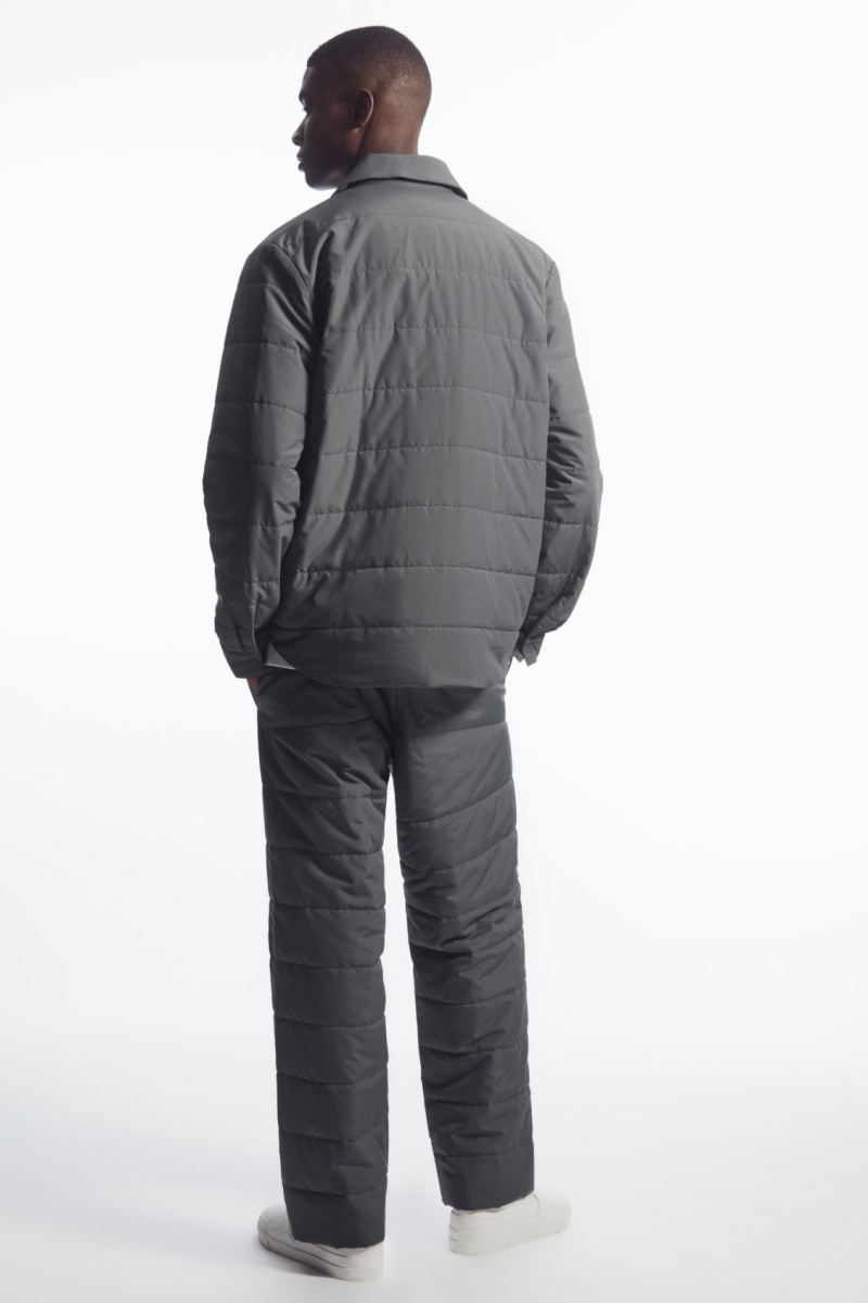 Men's COS Quilted Padded Pants Dark Grey NZ-42QZYOVGA