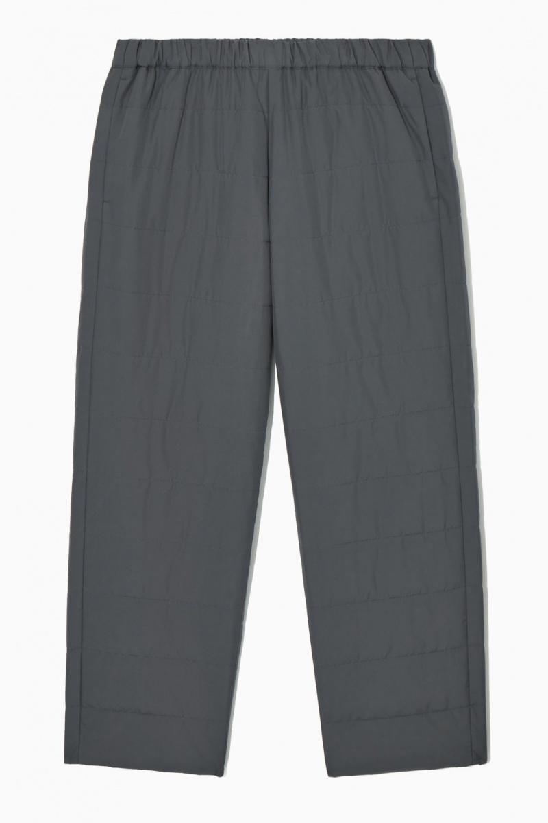 Men's COS Quilted Padded Pants Dark Grey NZ-42QZYOVGA