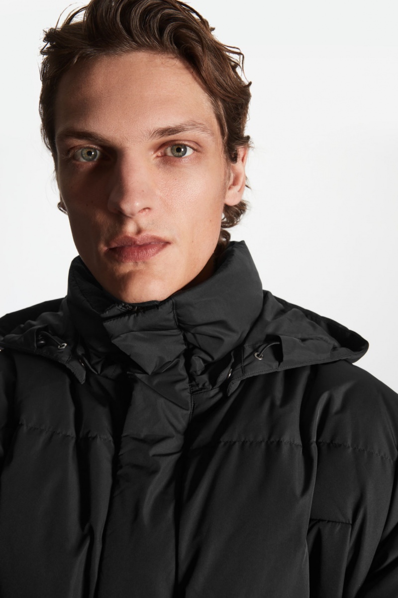 Men's COS Recycled-Down Puffer Coats Black NZ-79FTMAKRO