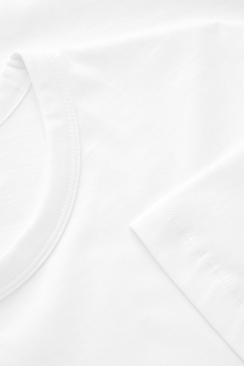 Men's COS Regular-Fit Mid-Weight Brushed T-Shirt White NZ-67UXCRFLJ