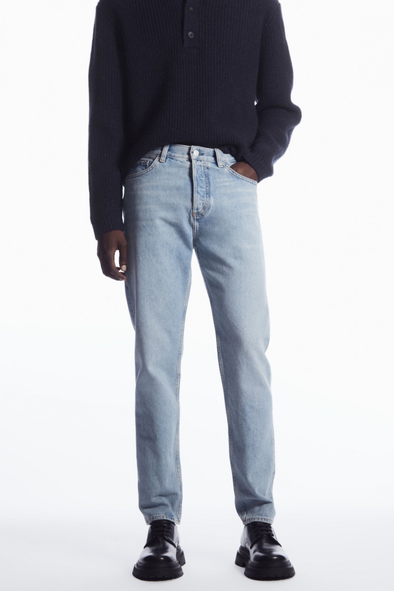 Men's COS Regular-Fit Tapered-Leg Jeans Light Blue NZ-13CFOGNAX