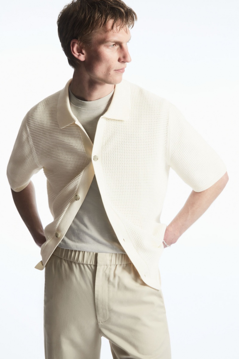 Men's COS Regular-Fit Tapered Pants Beige NZ-18GLBFWQX