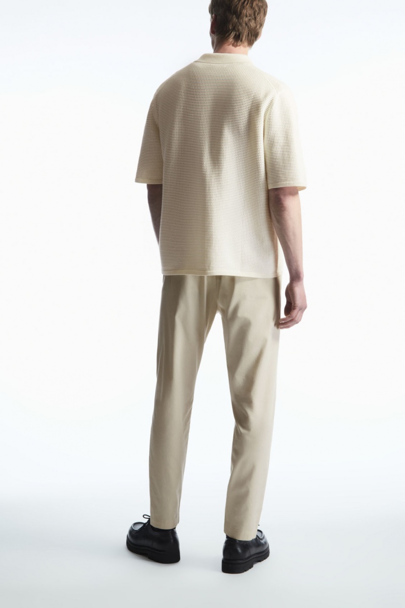 Men's COS Regular-Fit Tapered Pants Beige NZ-18GLBFWQX