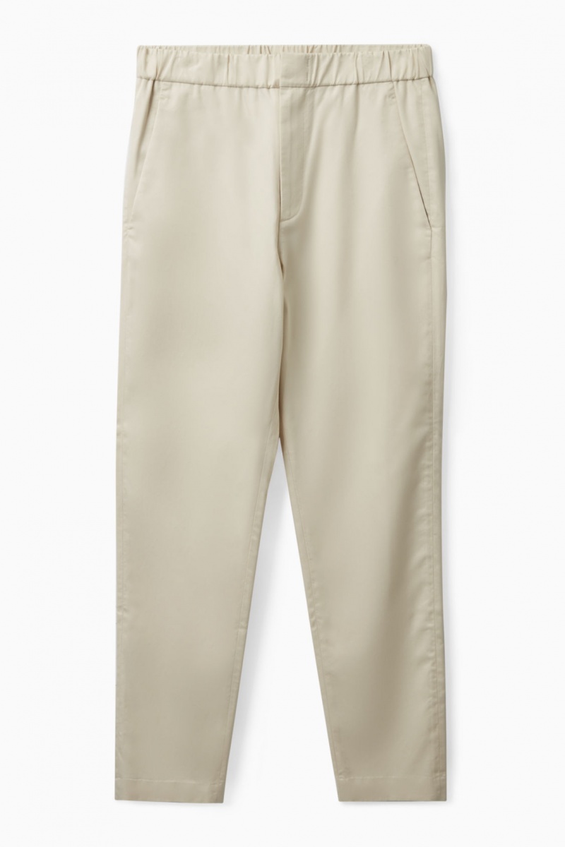 Men's COS Regular-Fit Tapered Pants Beige NZ-18GLBFWQX