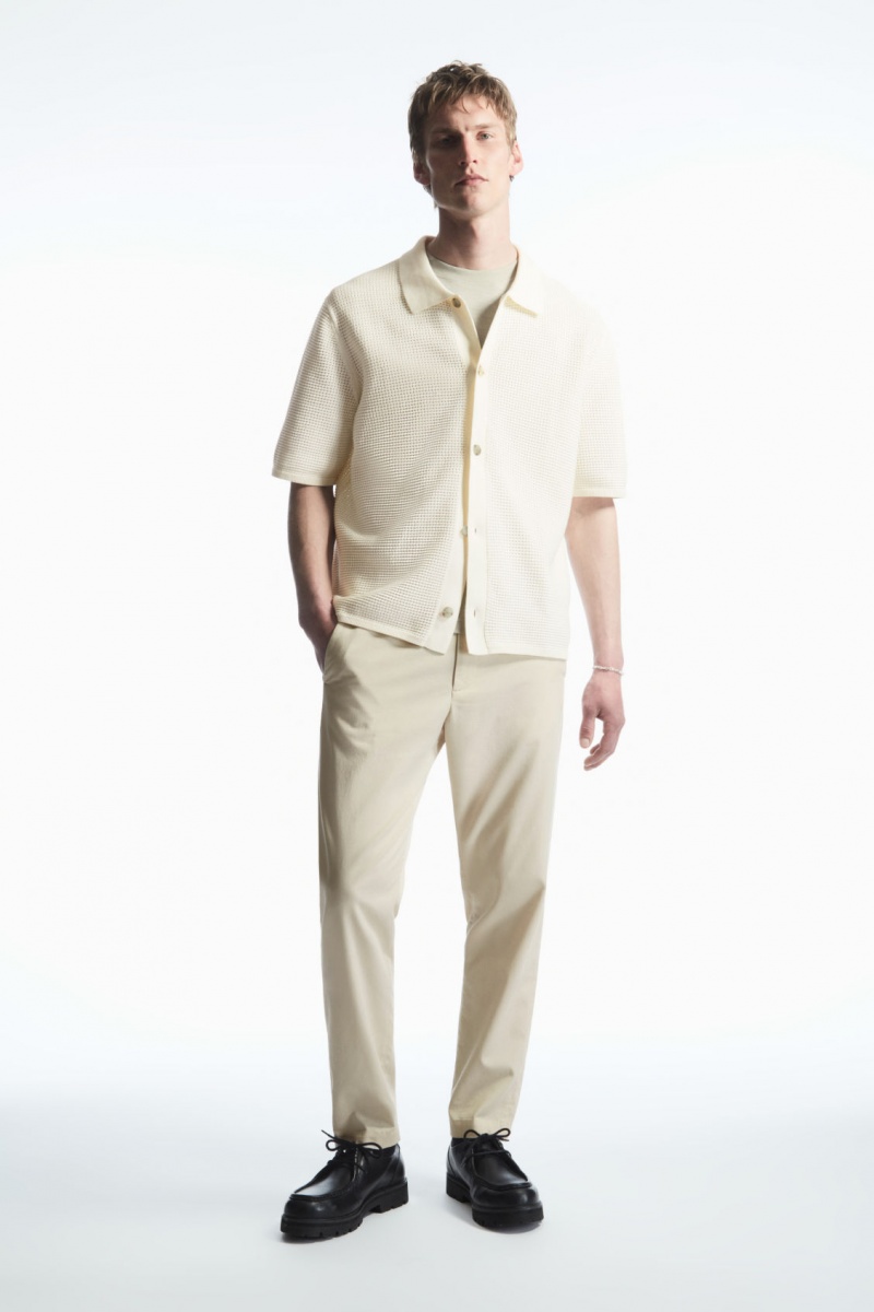 Men\'s COS Regular-Fit Tapered Pants Beige NZ-18GLBFWQX