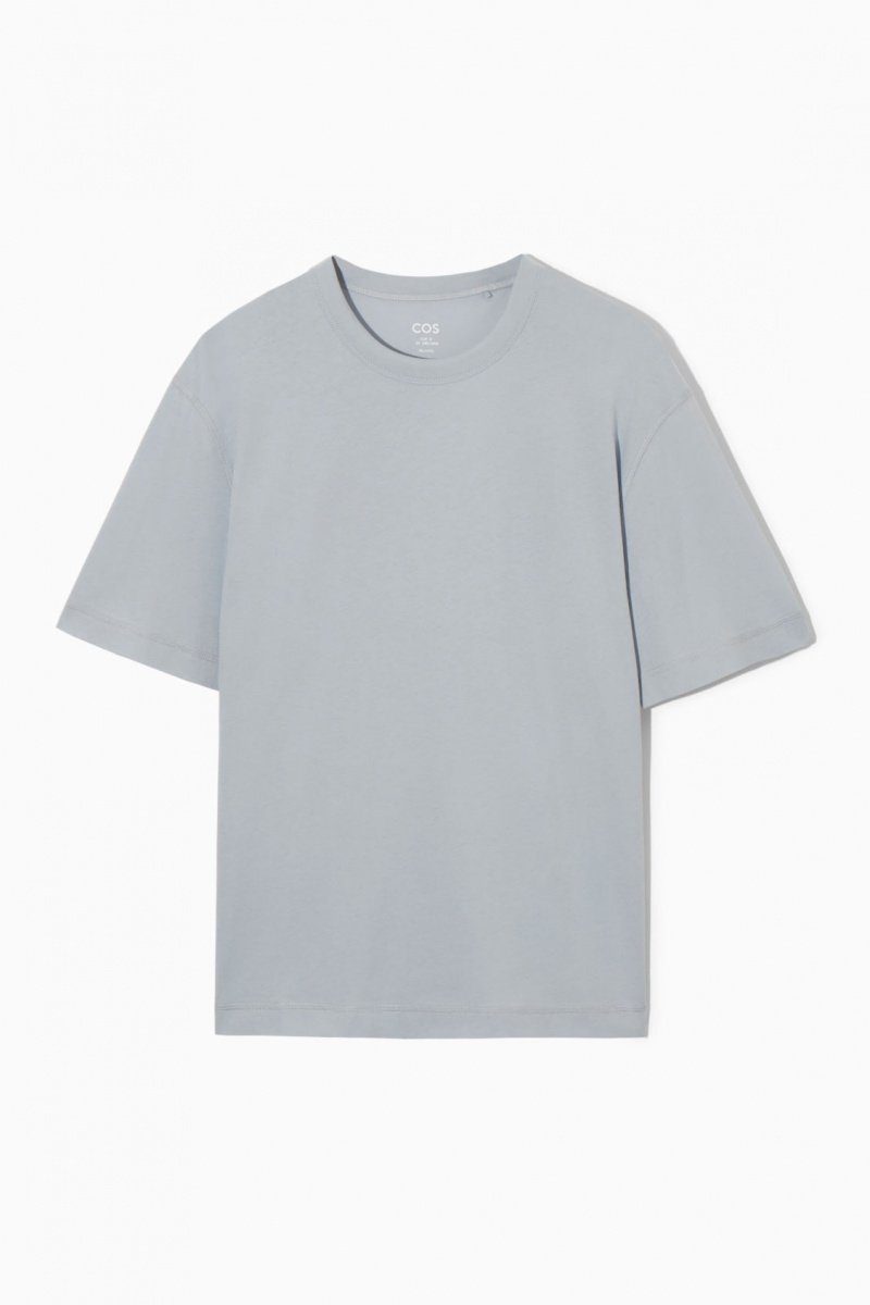 Men's COS Relaxed-Fit Lightweight T-Shirt Light Blue NZ-62PIHMUQF
