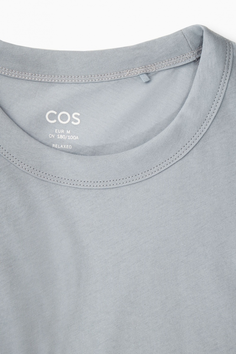Men's COS Relaxed-Fit Lightweight T-Shirt Light Blue NZ-62PIHMUQF
