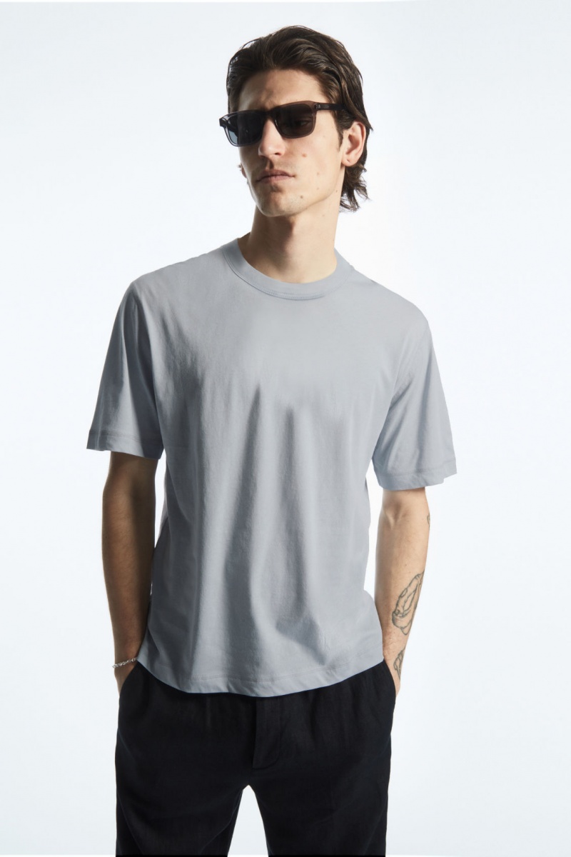 Men\'s COS Relaxed-Fit Lightweight T-Shirt Light Blue NZ-62PIHMUQF