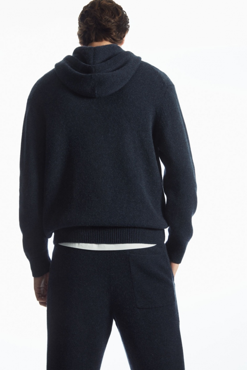 Men's COS Relaxed-Fit Pure Cashmere Joggers Navy NZ-13DHAMEJF