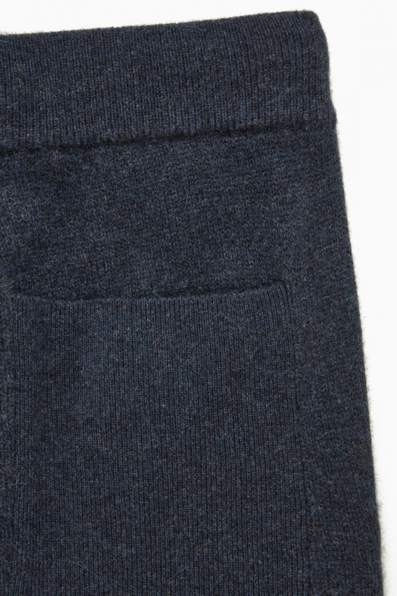 Men's COS Relaxed-Fit Pure Cashmere Joggers Navy NZ-13DHAMEJF