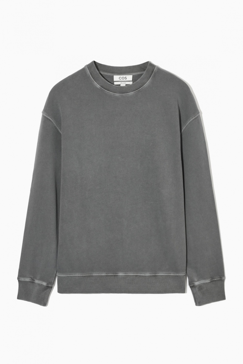 Men's COS Relaxed-Fit Sweatshirt Black NZ-15BEKIYNW