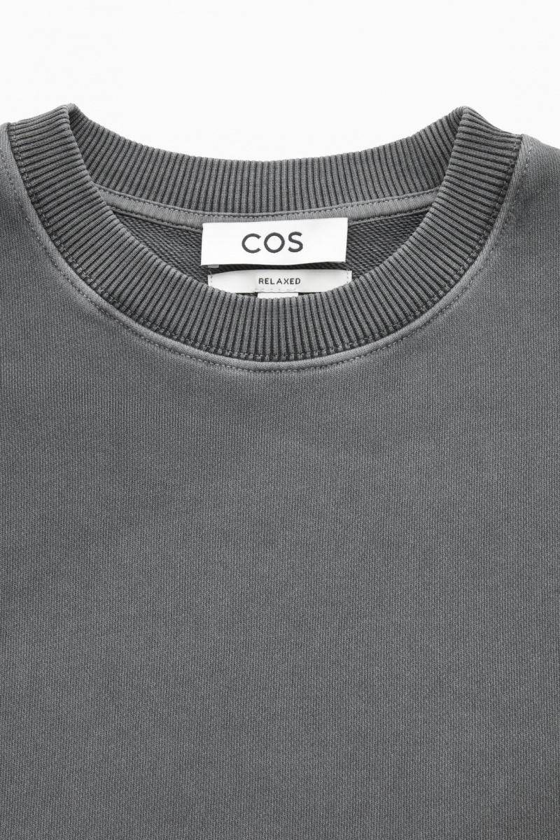 Men's COS Relaxed-Fit Sweatshirt Black NZ-15BEKIYNW