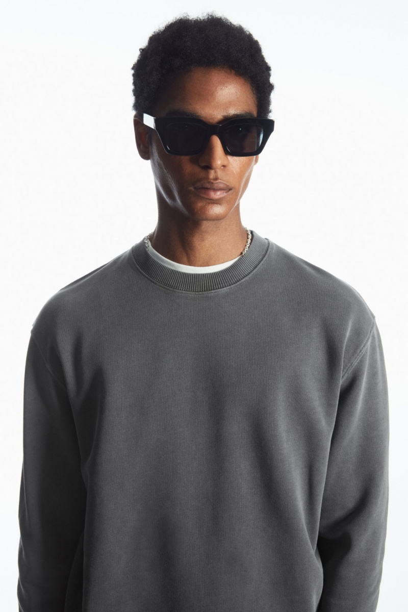 Men\'s COS Relaxed-Fit Sweatshirt Black NZ-15BEKIYNW