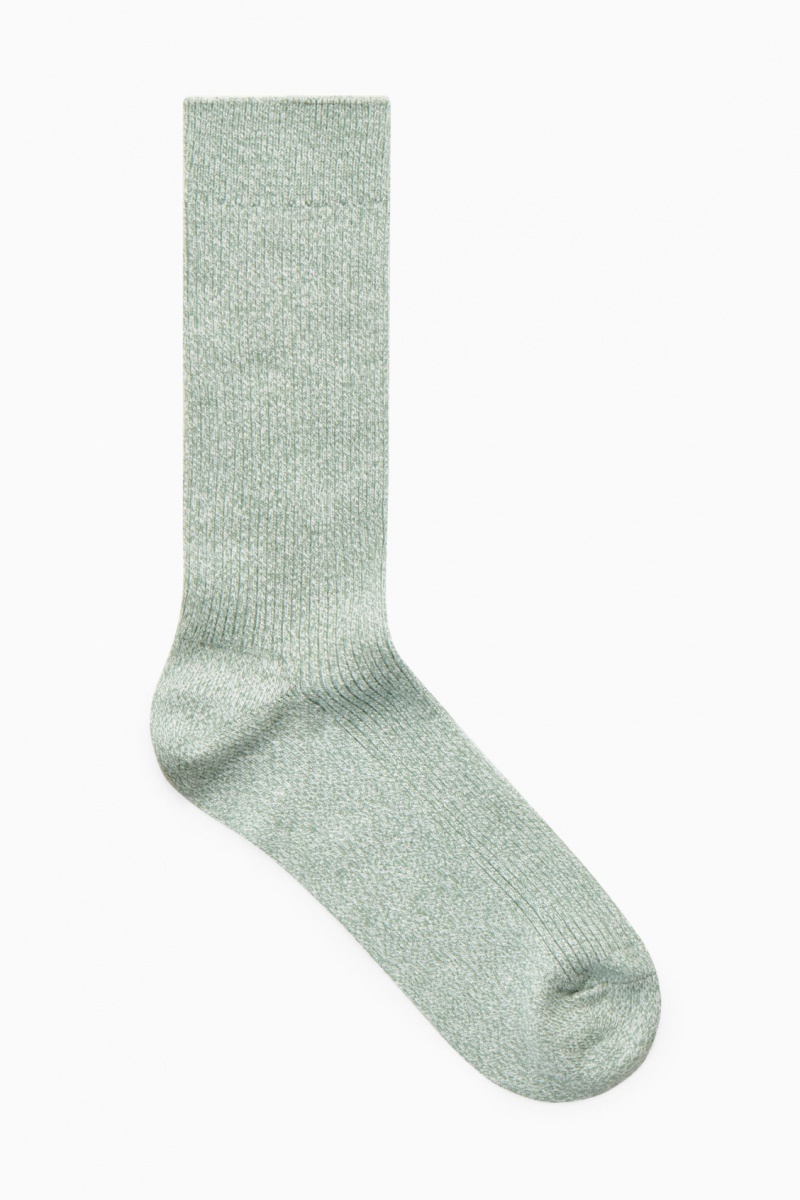 Men's COS Ribbed Socks Light Green NZ-41UTSBDZF