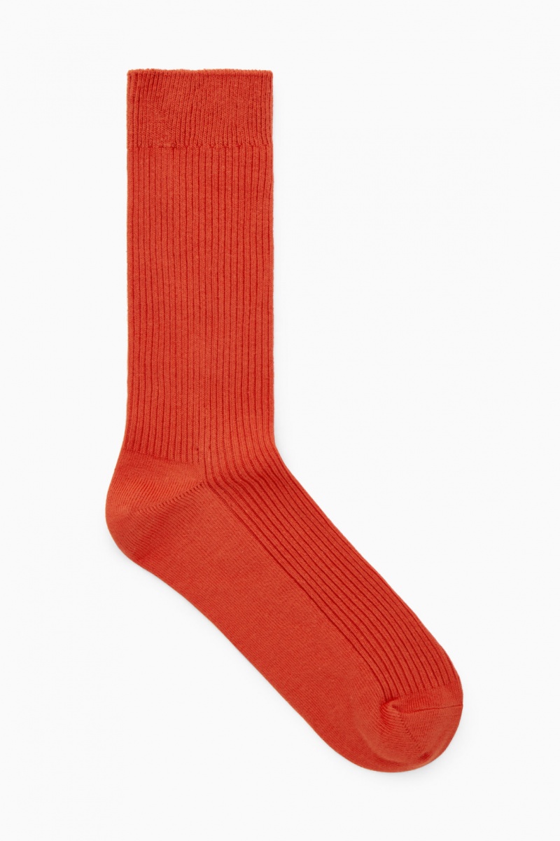 Men's COS Ribbed Socks Orange NZ-20CJQPAFE