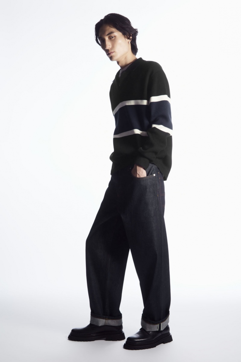 Men's COS Rider Wide Jeans Indigo NZ-95GMSTHAC