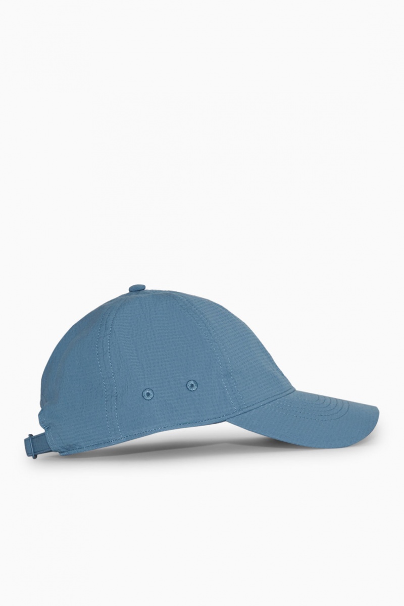 Men's COS Seersucker Baseball Caps Blue NZ-84QHLNYVZ