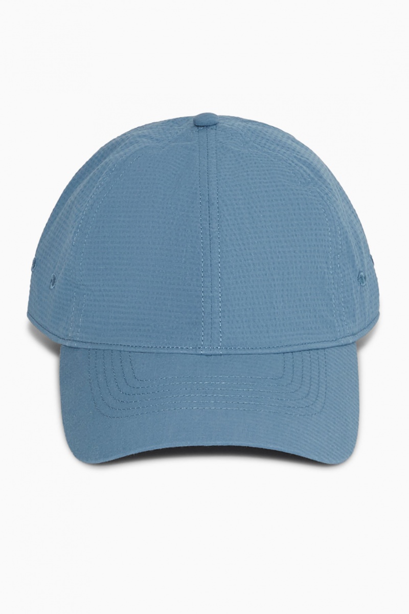 Men's COS Seersucker Baseball Caps Blue NZ-84QHLNYVZ