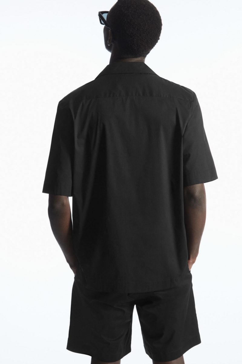 Men's COS Short-Sleeved Utility Shirts Black NZ-68TSYKGJA