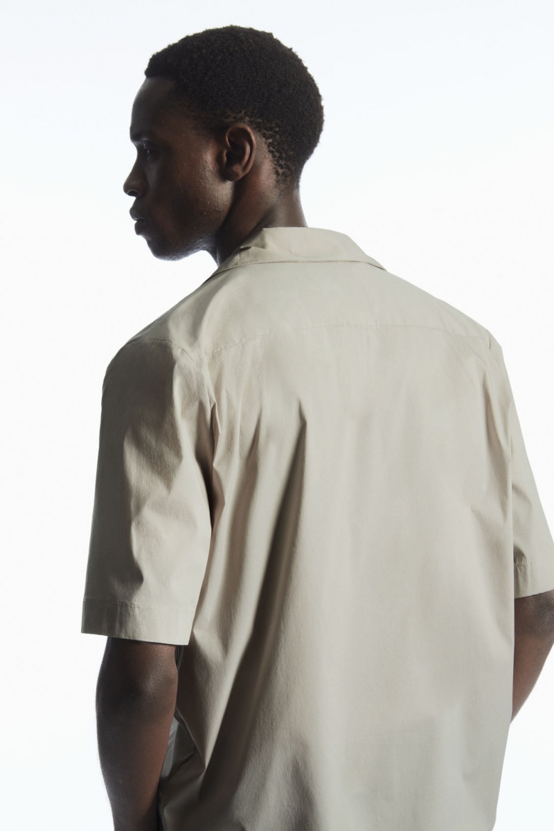 Men's COS Short-Sleeved Utility Shirts Grey NZ-76ZAHEYFU