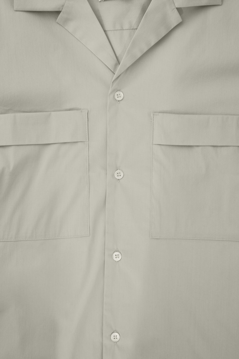 Men's COS Short-Sleeved Utility Shirts Grey NZ-76ZAHEYFU
