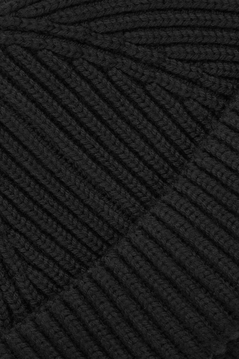 Men's COS Short Merino Wool Beanie Black NZ-49SFKVNMH