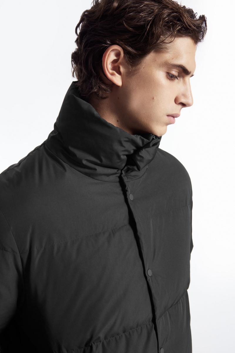 Men's COS Short Puffer Jackets Black NZ-23ZBQOALU