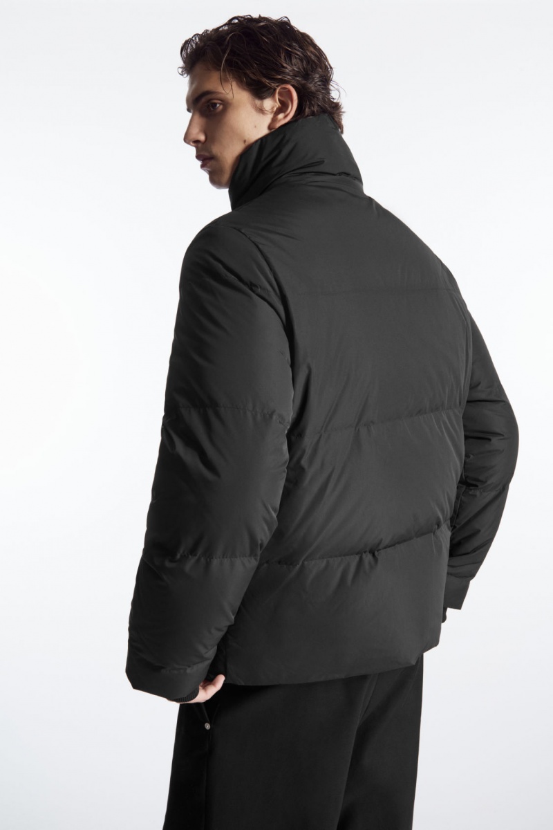 Men's COS Short Puffer Jackets Black NZ-23ZBQOALU