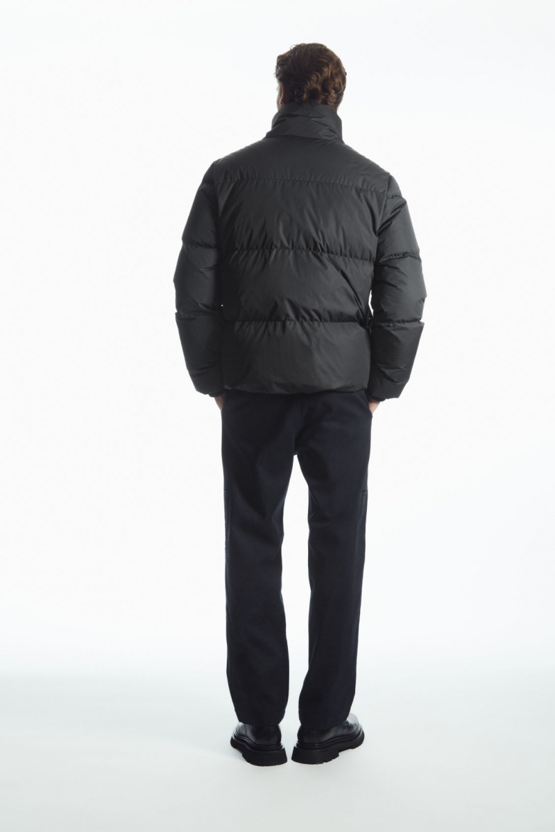 Men's COS Short Puffer Jackets Black NZ-90DBNPCMQ