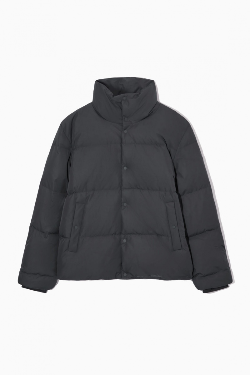 Men's COS Short Puffer Jackets Black NZ-90DBNPCMQ
