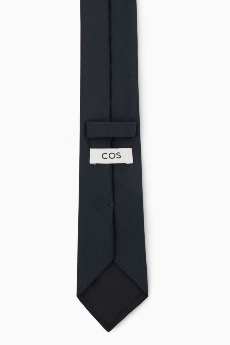 Men's COS Silk-Lined Wool Ties Navy NZ-09PSCDBZF