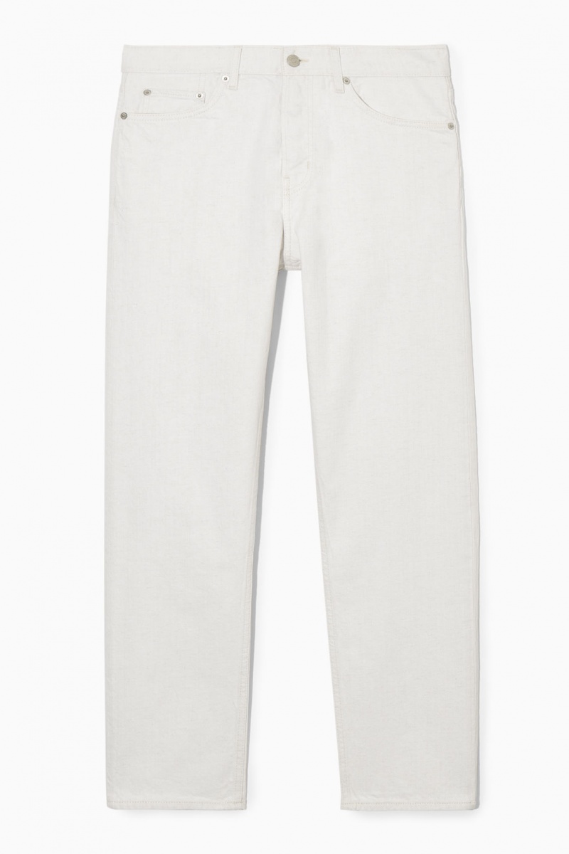 Men's COS Skim Straight Jeans Cream NZ-25STDCVLQ