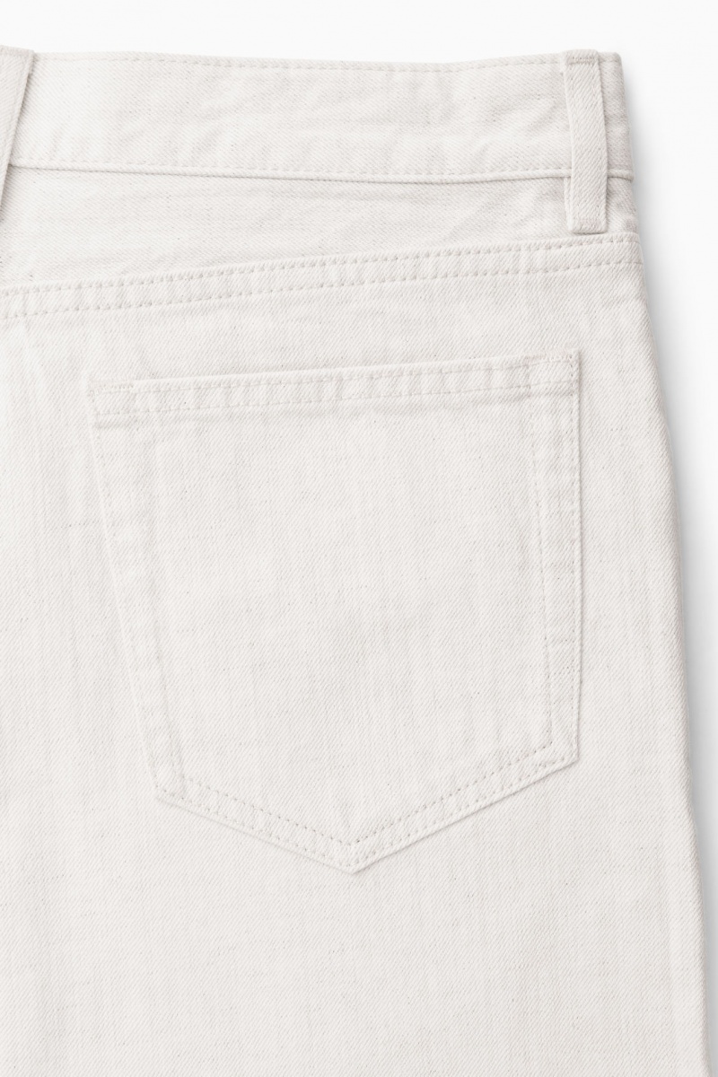 Men's COS Skim Straight Jeans Cream NZ-25STDCVLQ