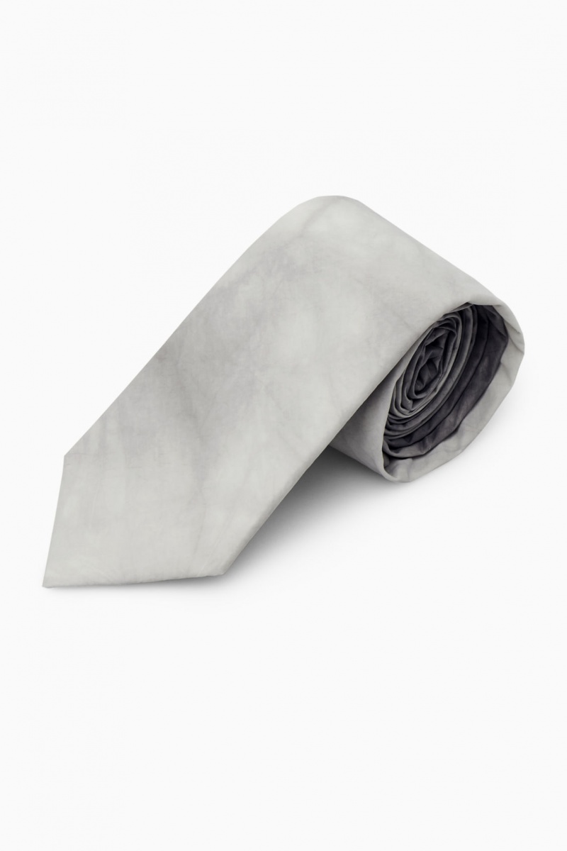 Men's COS Slim-Dye Print Ties Grey NZ-94TYMBFHX