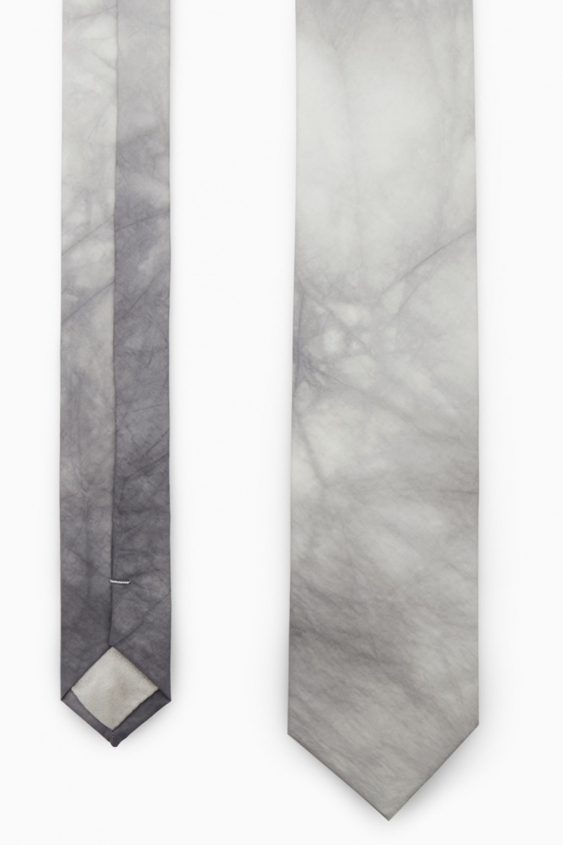 Men's COS Slim-Dye Print Ties Grey NZ-94TYMBFHX