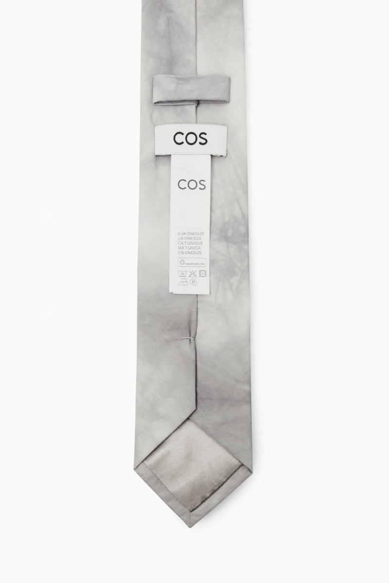 Men's COS Slim-Dye Print Ties Grey NZ-94TYMBFHX