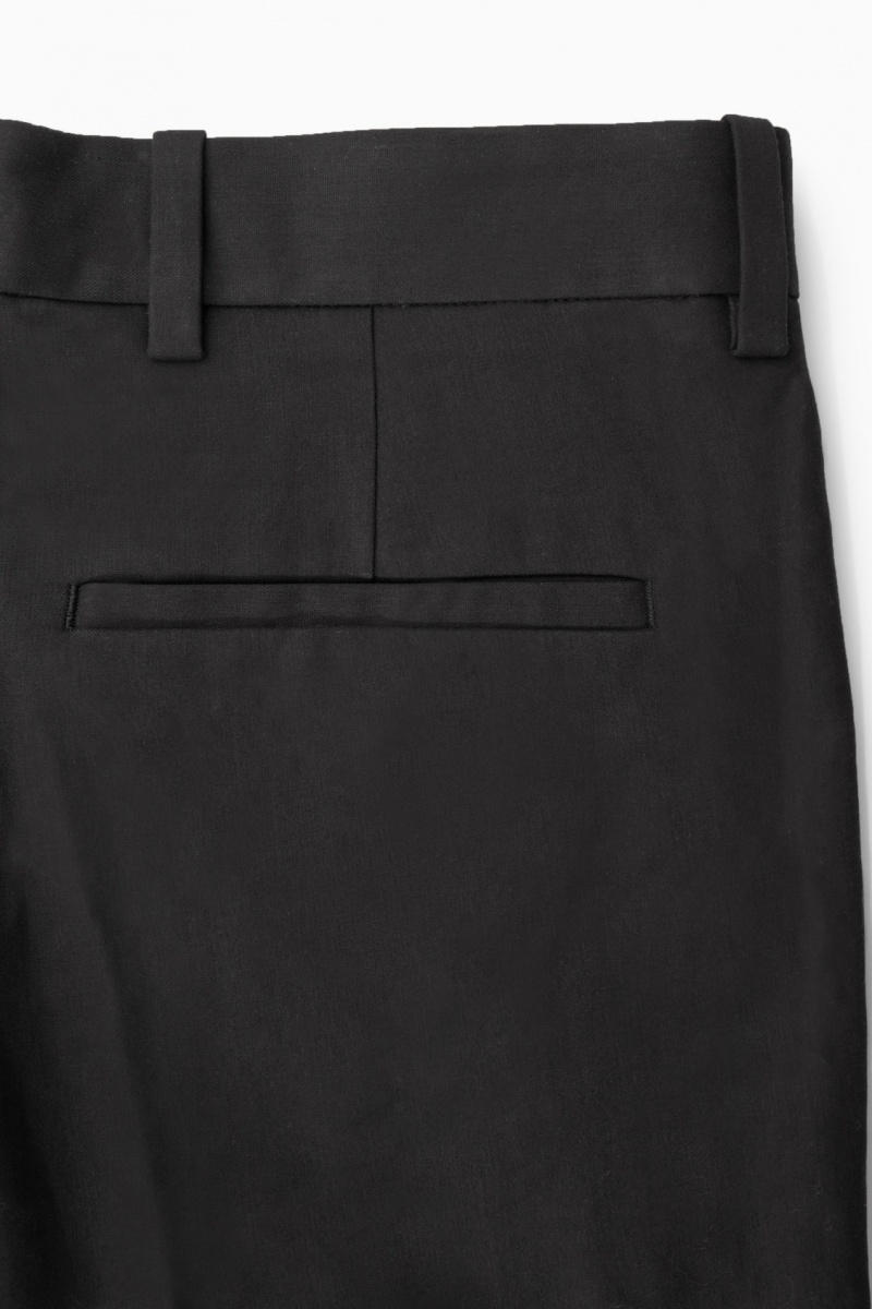 Men's COS Slim-Leg Tailored Cotton Pants Black NZ-23ZMXHYFL