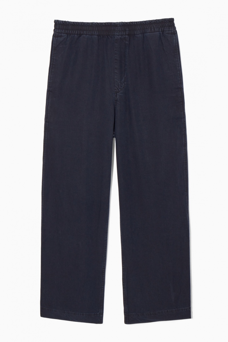 Men's COS Straight-Leg Lightweight Denim Pants Navy NZ-35TIJFYWX