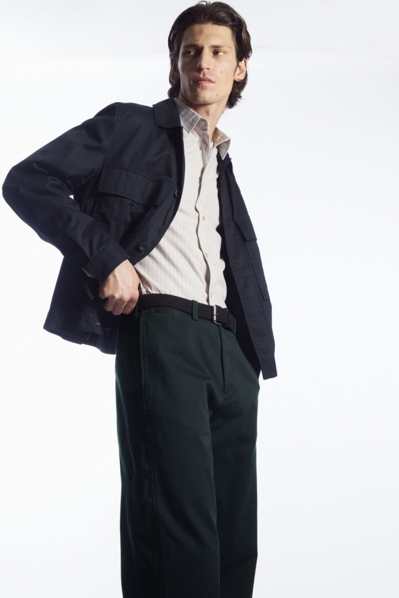 Men's COS Straight-Leg Relaxed Utility Trousers Dark Grey NZ-67VHZXIKS