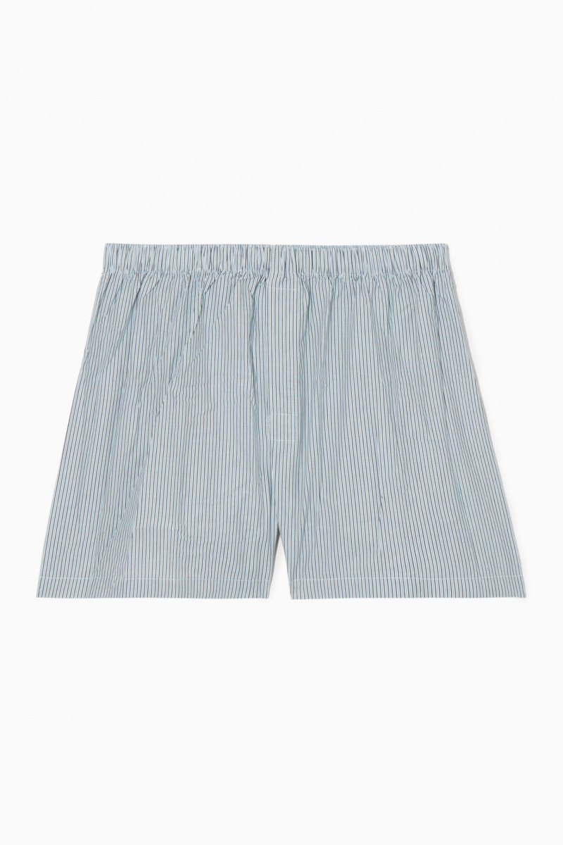 Men\'s COS Striped Boxer Shorts Light Blue NZ-48YQSJREX