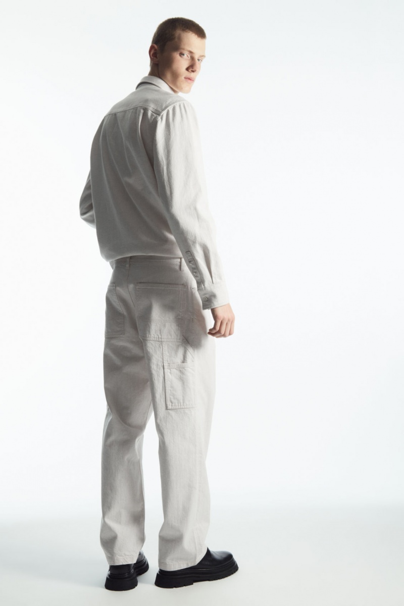 Men's COS System Straight Jeans White NZ-05EJWVZAP