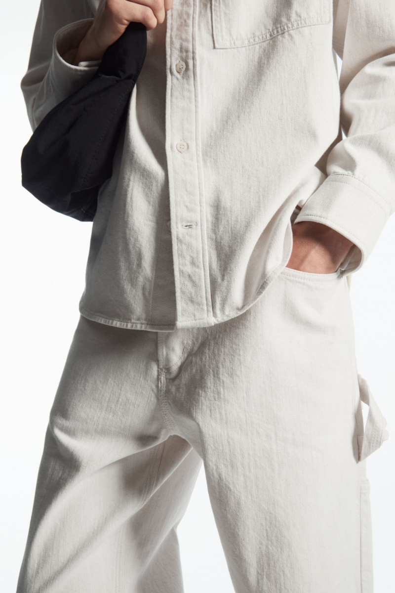 Men's COS System Straight Jeans White NZ-05EJWVZAP