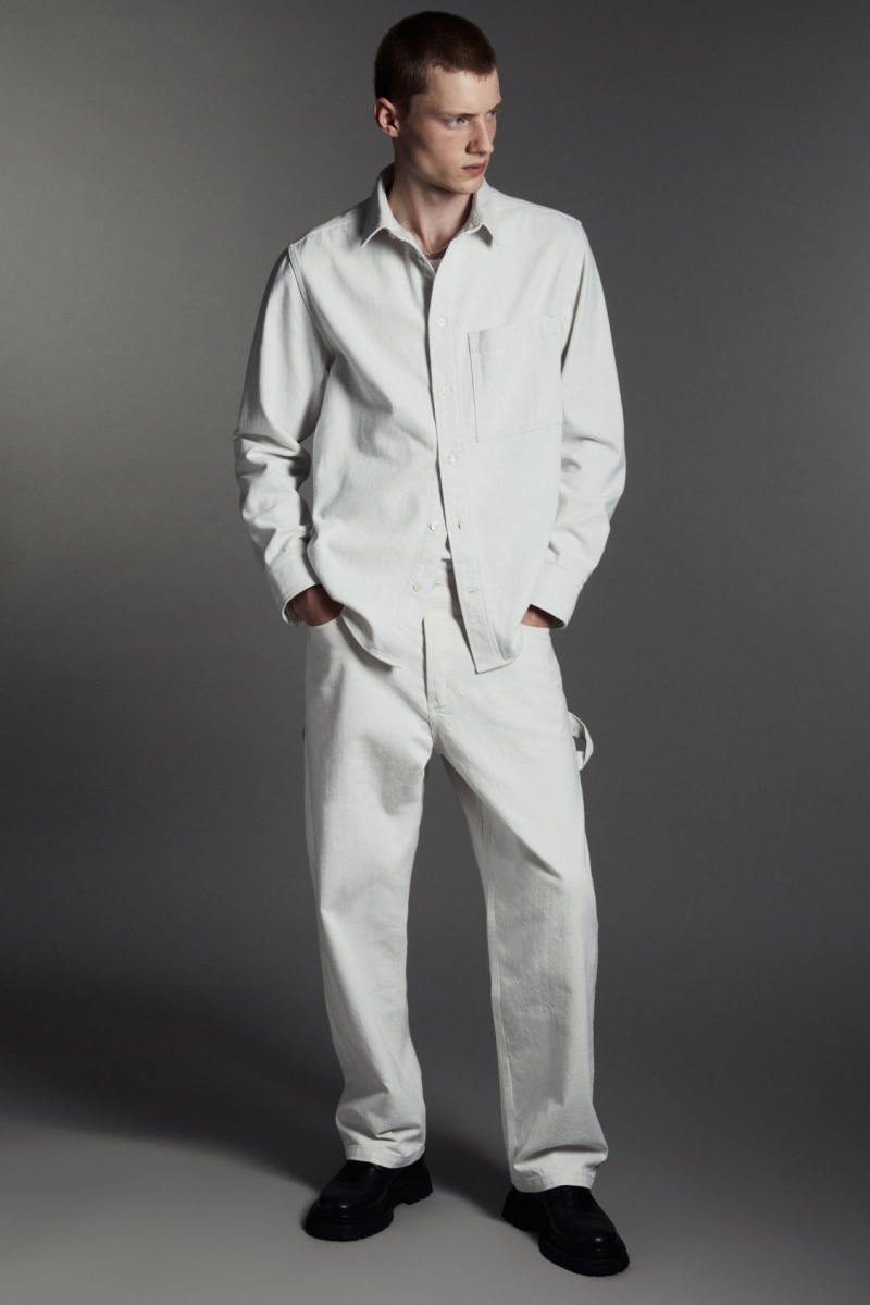 Men's COS System Straight Jeans White NZ-05EJWVZAP