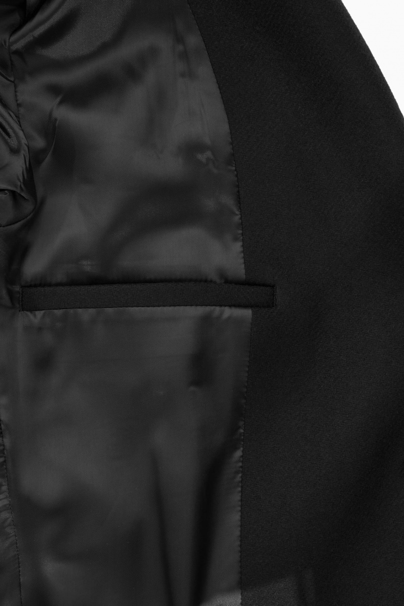 Men's COS Tailored Wool Over Coats Black NZ-39OIAPWMH
