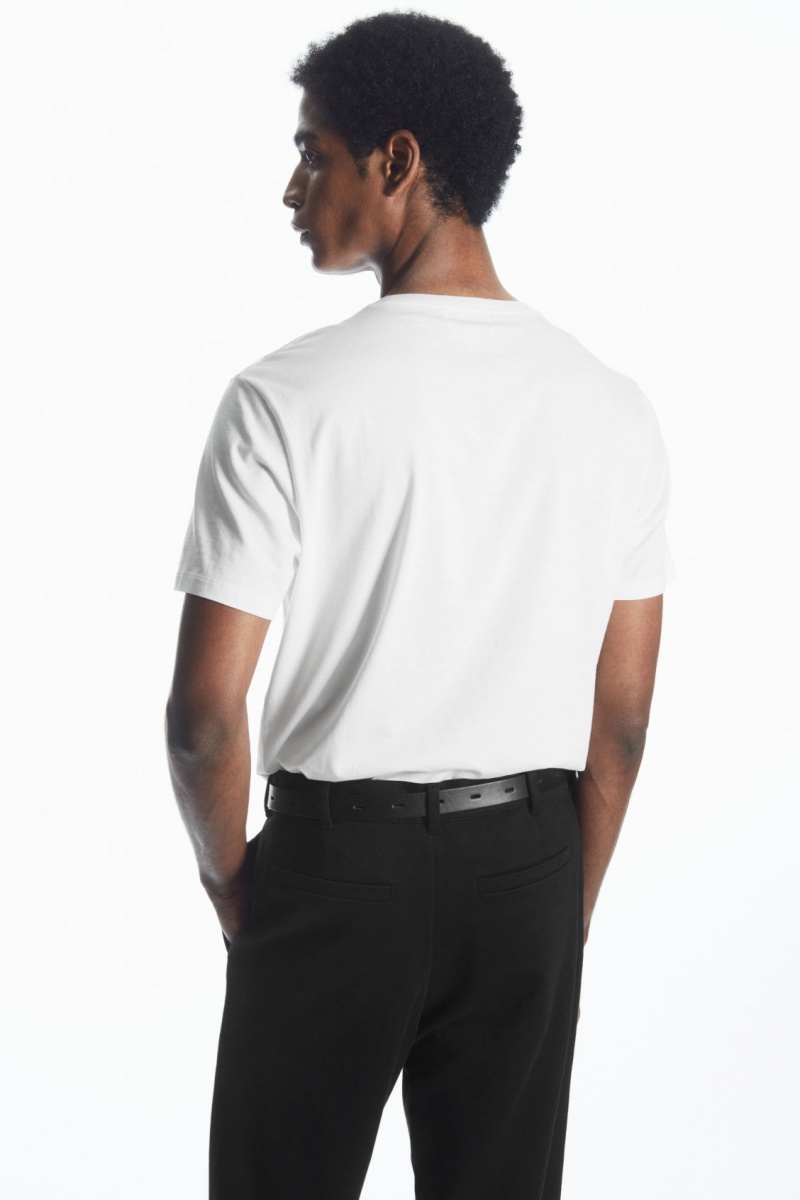 Men's COS Tapered Cotton-Jersey Pants Black NZ-67EGFXKVM