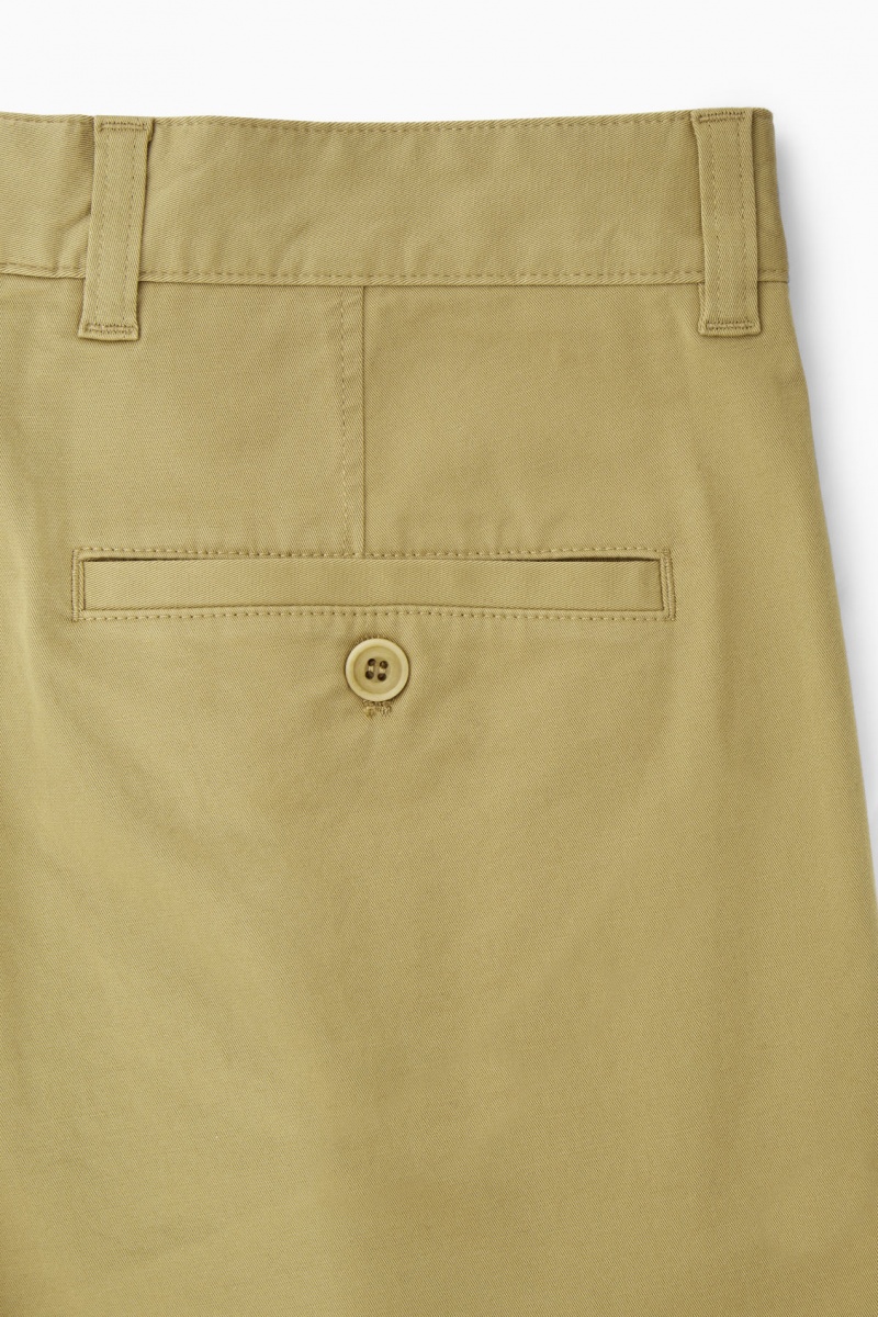 Men's COS Tapered Twill Chino Pants Dark Beige NZ-15NYGRJQB