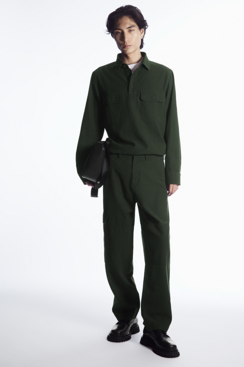 Men's COS Tapered Utility Pants Dark Green NZ-01QIACZXM
