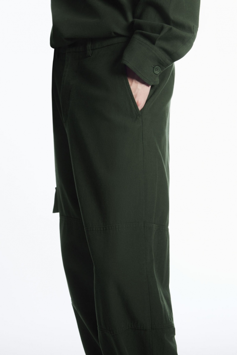 Men's COS Tapered Utility Pants Dark Green NZ-01QIACZXM