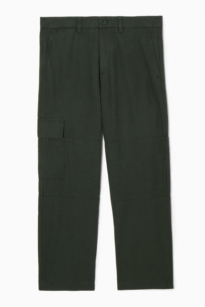 Men's COS Tapered Utility Pants Dark Green NZ-01QIACZXM